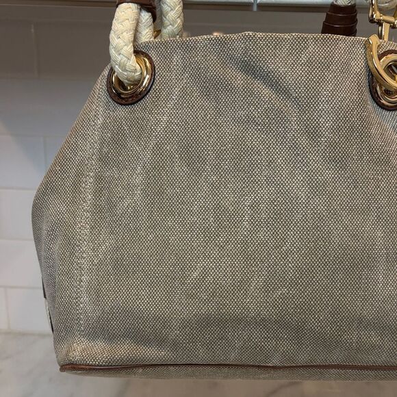 Michael Kors Bag Purse Handbag Canvas Sailor Rope Tote Bag Pocketbook - Picture 7 of 16
